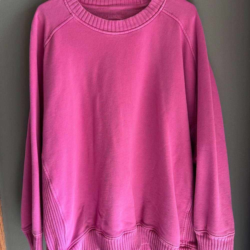 Aerie Vibrant Pink Crew Neck Sweater
